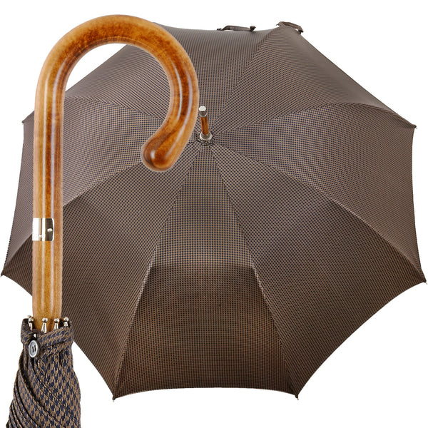 Oertel Handmade Ladies Classic Houndstooth - brown/blue | European Umbrellas