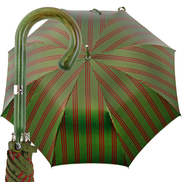 Oertel Handmade Ladies Classic Stripes - green/red | European Umbrellas