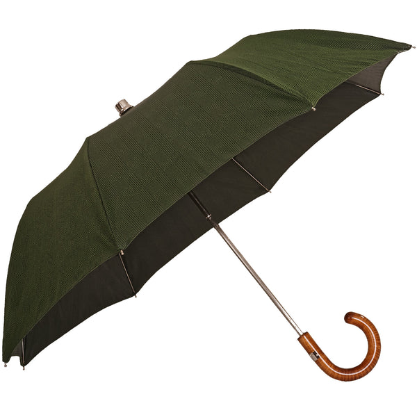 Oertel Handmade pocket umbrella maple - glencheck green | European Umbrellas