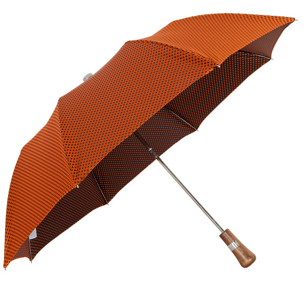 Oertel Handmade pocket umbrella maple - Dots orange-black | European Umbrellas