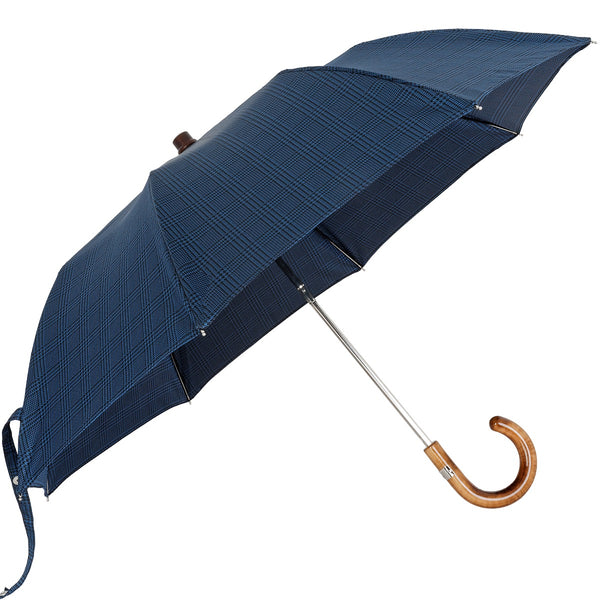 Oertel Handmade pocket umbrella maple - glencheck blue | European Umbrellas