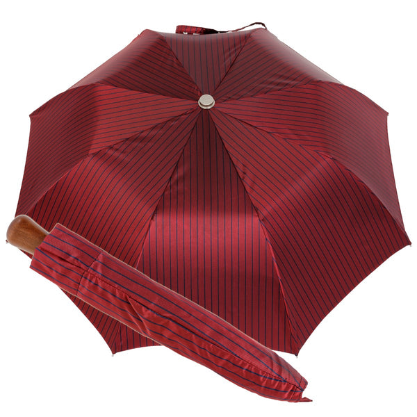 Oertel Handmade pocket umbrella maple - Stripes red-navy | European Umbrellas