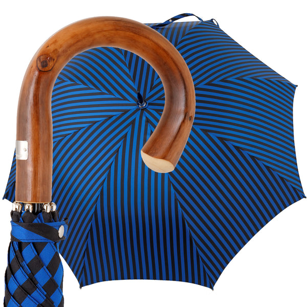 Oertel Handmade - Sport Stripes - black-blue | European Umbrellas