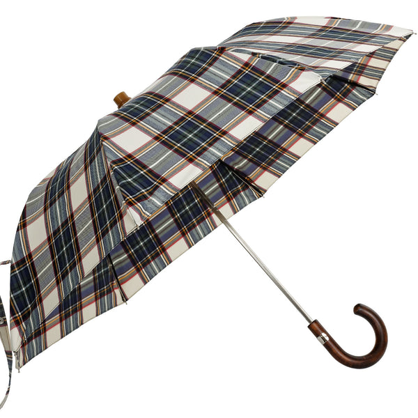 Oertel Handmade pocket umbrella Tartan cotton beige | European Umbrellas