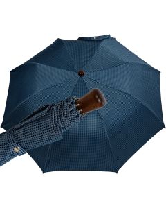 Oertel Handmade pocket umbrella - Houndstooth blue