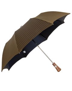 Oertel Handmade pocket umbrella maple - Stripes olive-blue
