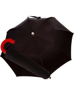 Oertel Handmade pocket umbrella - leather red stripes | European Umbrellas