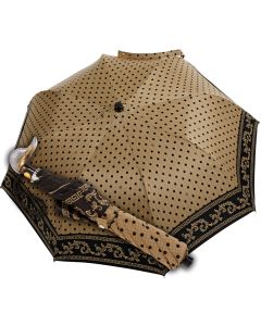 Marchesato - Pocket umbrella - baroque dots beige | European Umbrellas