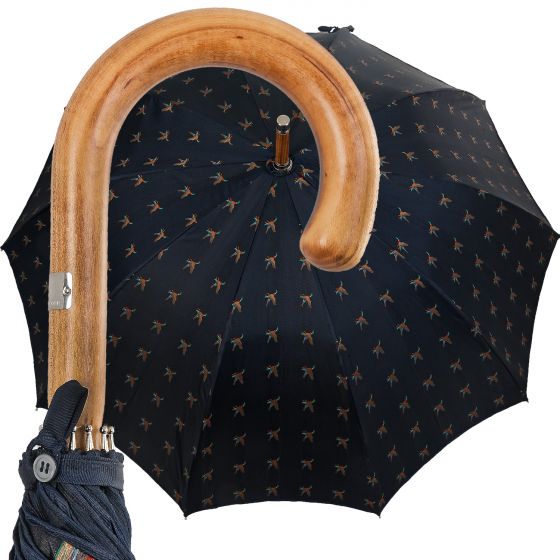 Oertel Handmade Umbrella Classic - Maple - flying Duck - blue - oversized