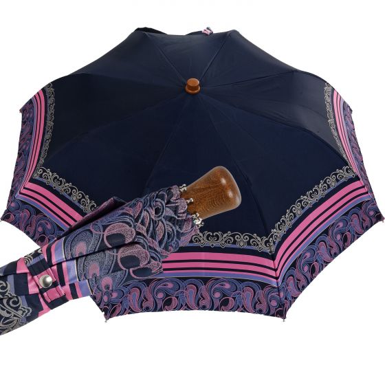 Oertel Handmade Ladies - pocket umbrella -Satin - blue/pink