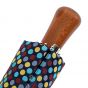 Oertel Handmade pocket umbrella maple - Multi Dots navy
